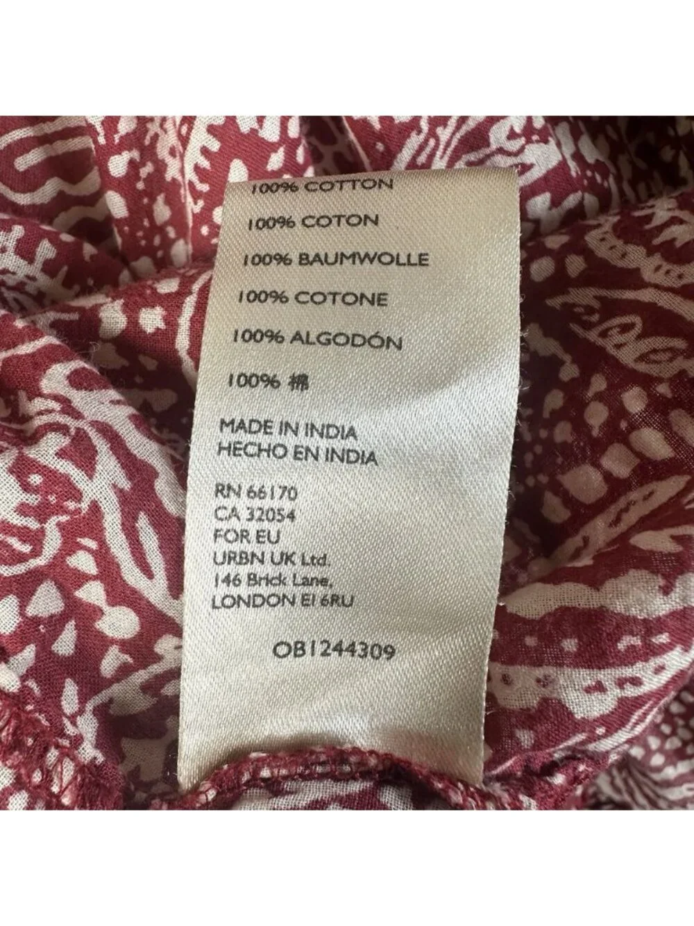 Free People Women's Size Small Cool Meadow Top Peasant Floral Oversized Red - Picture 13 of 13
